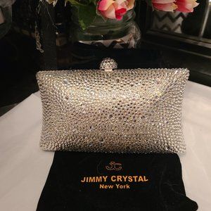 Jimmy Crystal New York Swarovski Elements Purse Clutch with chain. Sparkley!